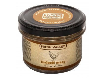 Sklenice Fresh Valley drůbeží maso ve vlastní šťávě 220ml